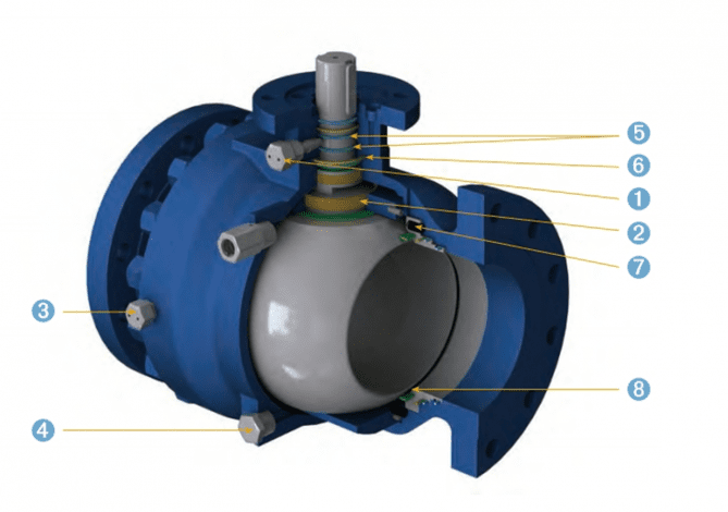 cast steel trunnion mounted ball valve
